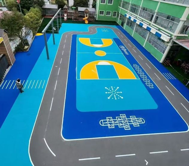石嘴山市硅pu球场材料混合型塑胶跑道 - 价格